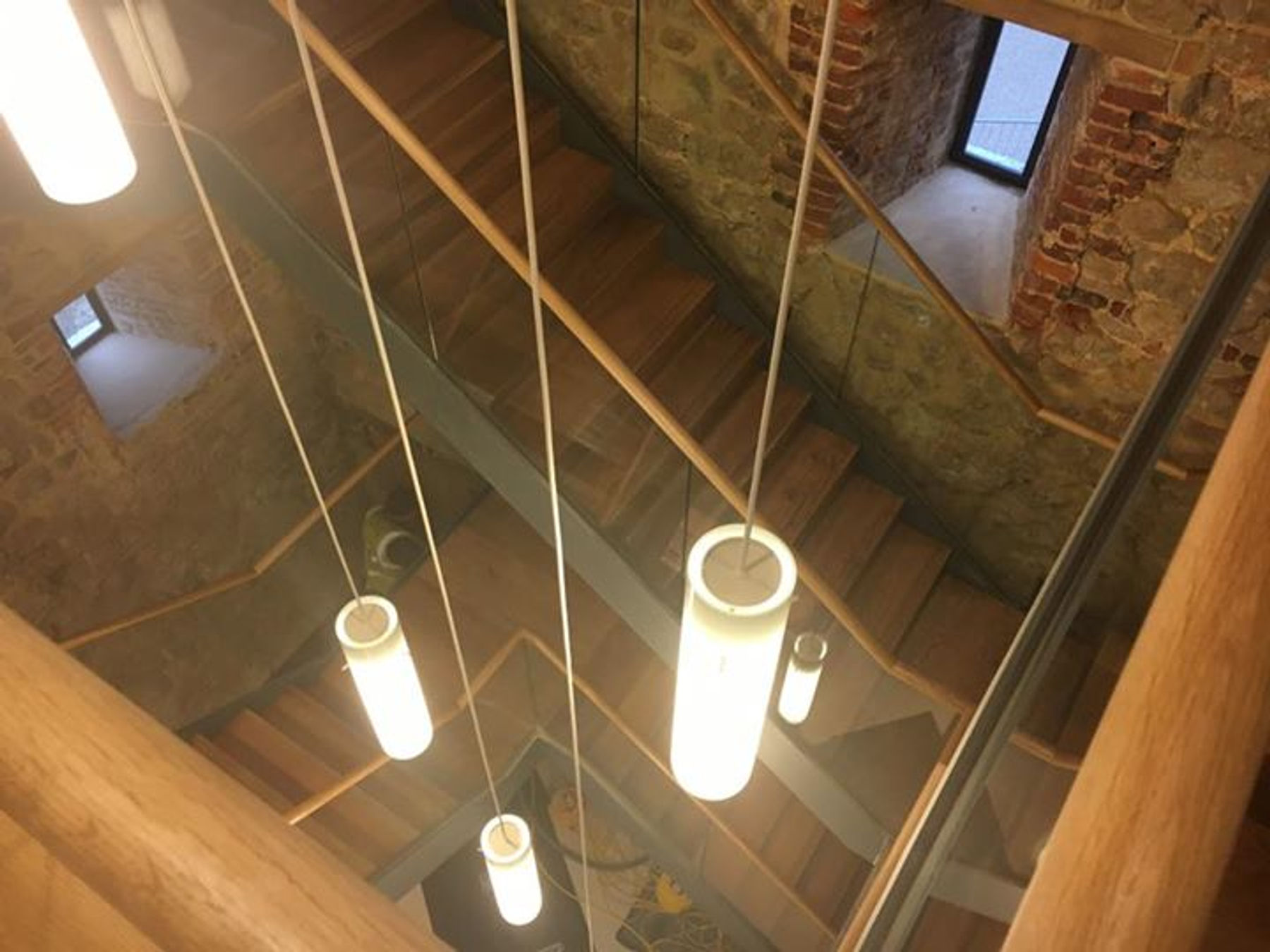 Oak and glass feature staircase